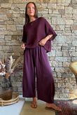 Santos Cushion Cotton Quirky Pant Aubergine?